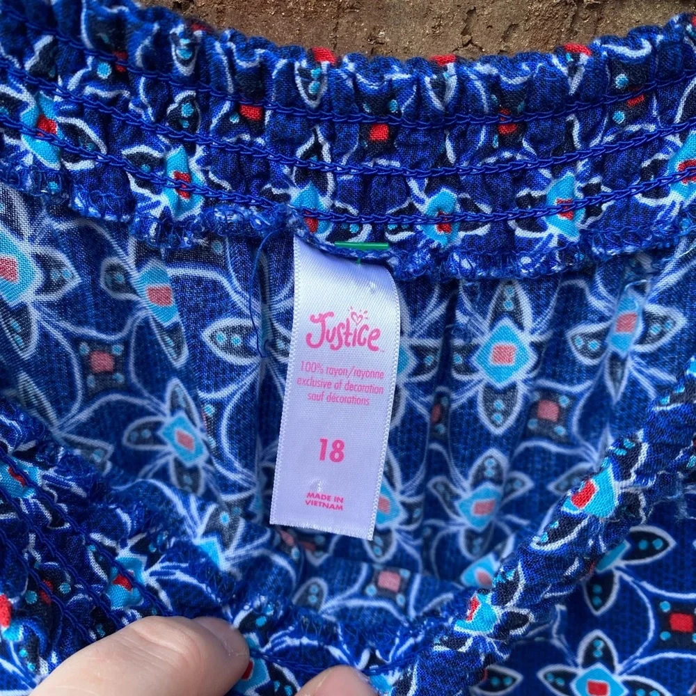 Justice Girls size 18 Blue & Red Romper